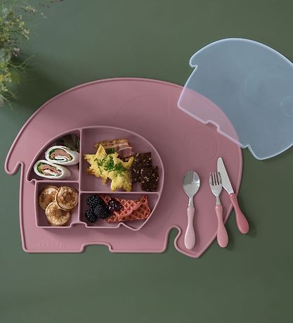 Sebra Tallerken m. Låg - Silikone - Fanto - Vintage Rose