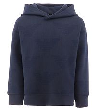 Emporio Armani Hættetrøje - Navystribet m. Logoer Emporio Armani Hættetrøje - Navystribet m. Logoer