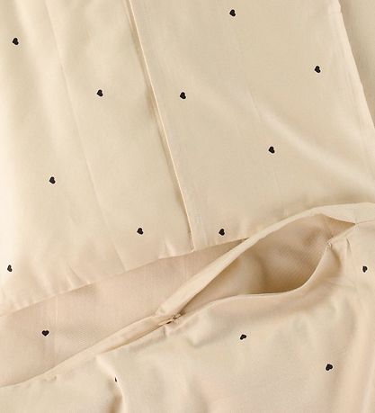 Design Letters Sengetøj - Baby - 70x100 cm - Beige m. Hjerter