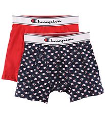 Champion Fashion Boxershorts - 2-pak - Rød/Navy m. Logoer Champion Fashion Boxershorts - 2-pak - Rød/Navy m. Logoer