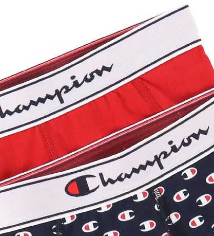 Champion Fashion Boxershorts - 2-pak - Rød/Navy m. Logoer