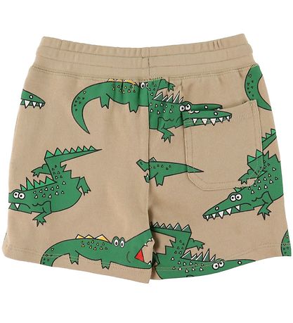 Stella McCartney Kids Sweatshorts - Beige/Grøn m. Krokodiller