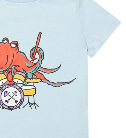 Stella McCartney Kids T-shirt - Lyseblå m. Blæksprutte Stella McCartney Kids T-shirt - Lyseblå m. Blæksprutte