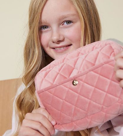 Fan Palm Toilettaske - Medium - Quiltet Velour - Rose Velvet