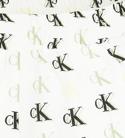 Calvin Klein Shorts - Monogram - Hvid/Grøn Calvin Klein Shorts - Monogram - Hvid/Grøn