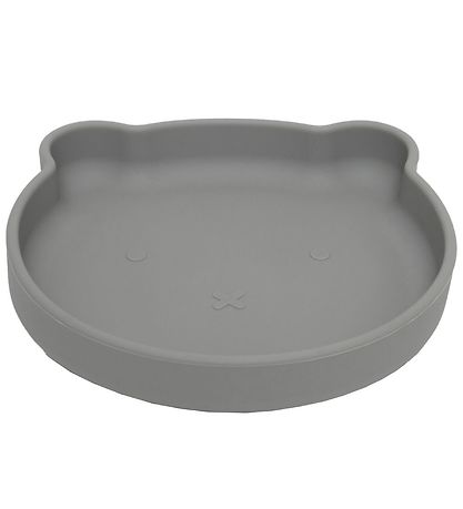 Petit Monkey Tallerken m. Sugekop - Silikone - Pewter Green Petit Monkey Tallerken m. Sugekop - Silikone - Pewter Green