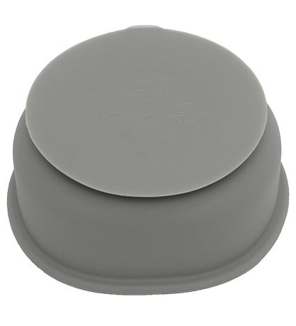Petit Monkey Bowl w. Suction Cup - Silicone - Bear - Pewter Gree