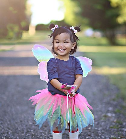 Great Pretenders Udklædning - Fesæt m. Tryllestav - Neon Rainbow