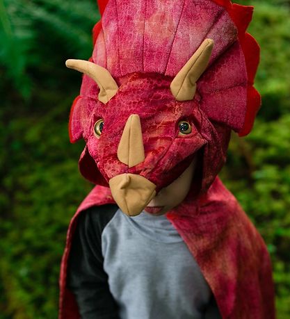 Great Pretenders Udklædning - Triceratops Kappe - Rød