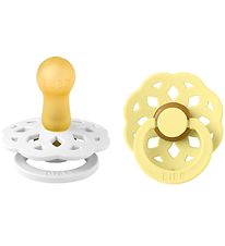 BIBS Boheme Sutter - 2-pak - Str. 1 - Rund - White/Sunshine BIBS Boheme Sutter - 2-pak - Str. 1 - Rund - White/Sunshine