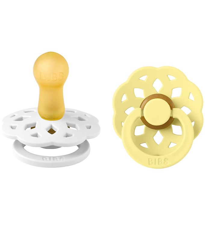 BIBS Boheme Sutter - 2-pak - Str. 1 - Rund - White/Sunshine billede