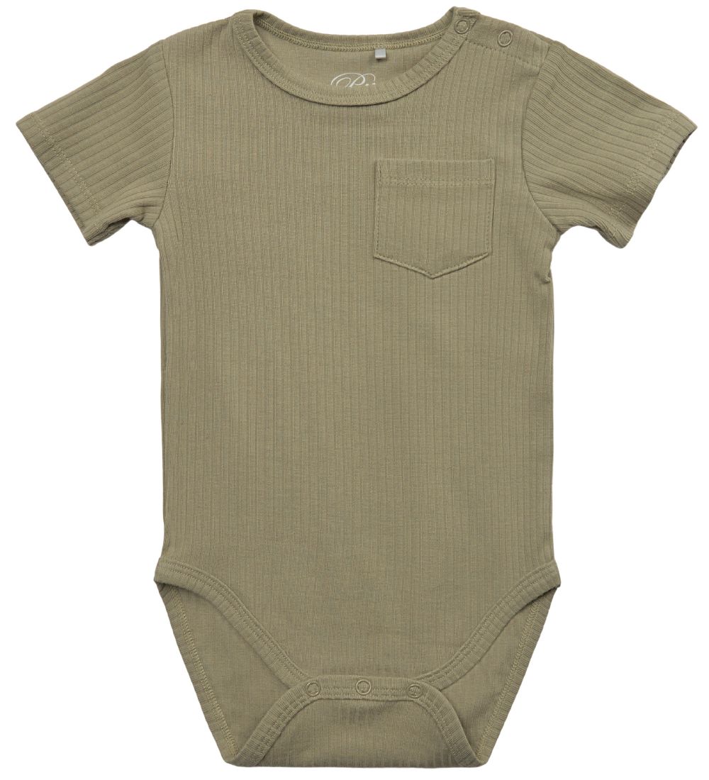 Petit by Sofie Schnoor Body k/ä - Rib - Dusty Green - Sofie Schnoor - 68 - Body K/Ä
