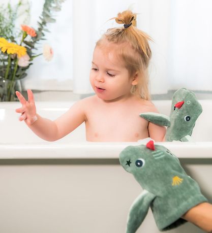 Lilliputiens Badehandske -2-Pak - Joe - Grøn Lilliputiens Badehandske -2-Pak - Joe - Grøn