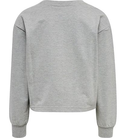 Hummel Sweatshirt - HmlPrima Bee - Cropped - Gråmeleret Hummel Sweatshirt - HmlPrima Bee - Cropped - Gråmeleret