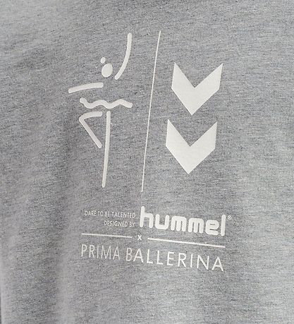 Hummel Sweatshirt - HmlPrima Bee - Cropped - Gråmeleret Hummel Sweatshirt - HmlPrima Bee - Cropped - Gråmeleret