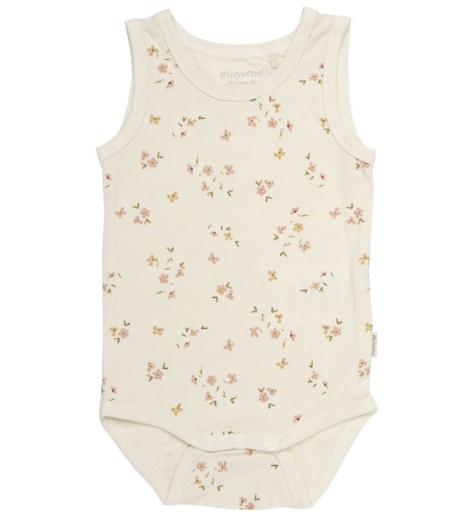 Minymo Baby Body i bambus - Veiled Rose Flower - 50