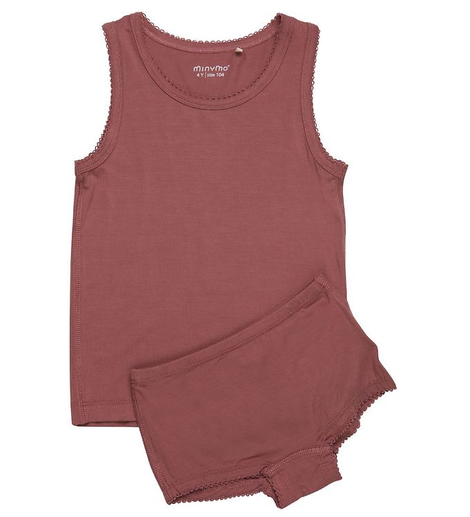 Minymo Pige Undertøjssæt Bambus - Rose Brown