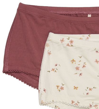 Minymo Hipsters - 2-pak - Bambus - Veiled Rose Flower/Rose Brown