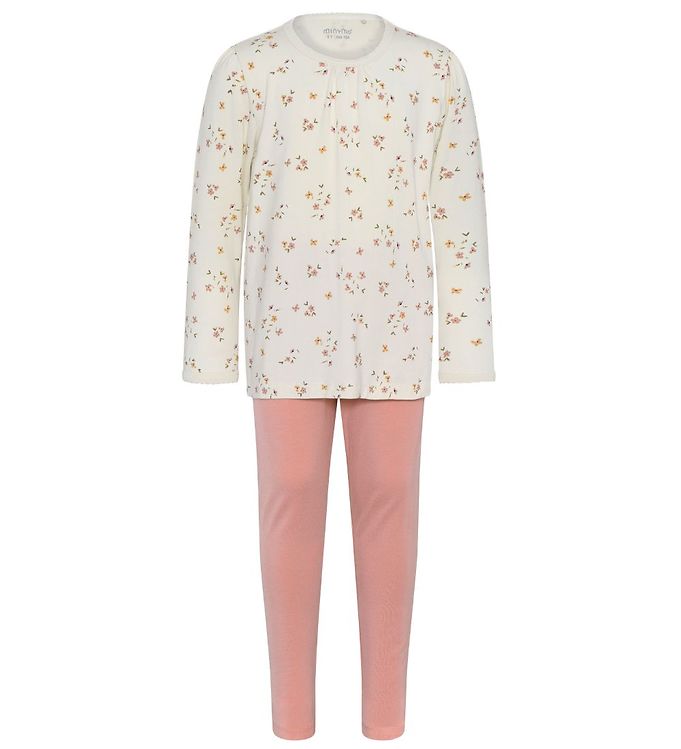 Minymo Nattøj - Bambus - Veiled Rose Flower/Misty Rose