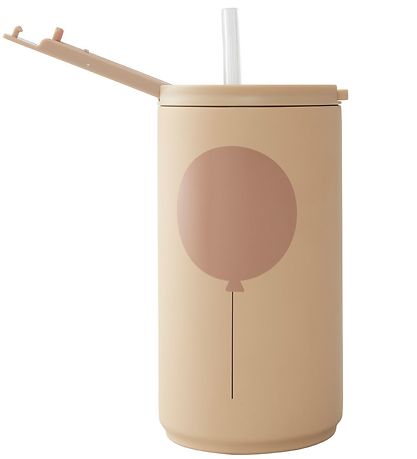 Design Letters Termokop m. Sugerør - 350ml - Beige