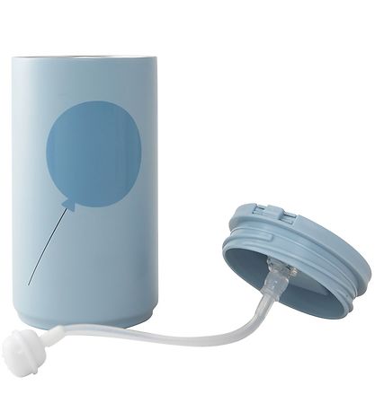 Design Letters Termokop m. Sugerør - 350ml - Blå