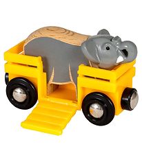 BRIO World Vogn m. Elefant - Gul 33969 BRIO World Vogn m. Elefant - Gul 33969