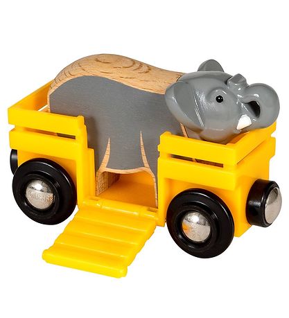 BRIO World Vogn m. Elefant - Gul 33969 BRIO World Vogn m. Elefant - Gul 33969