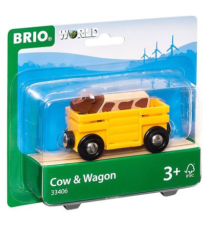 BRIO World Kvægvogn m. Ko - Gul 33406 BRIO World Kvægvogn m. Ko - Gul 33406