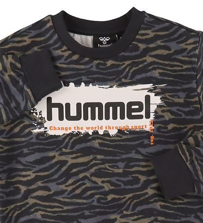 Hummel Sweatshirt - HmlFrede - Zwart/Groen
