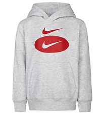 Nike Hættetrøje - Swoosh - Grey Heather Nike Hættetrøje - Swoosh - Grey Heather
