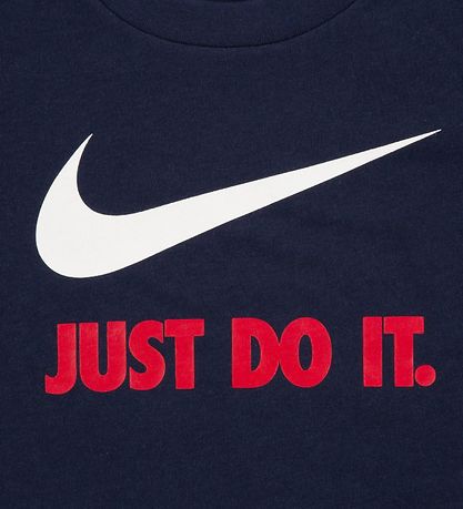 Nike T-Shirt - Swoosh - Obsidiaan/universiteit rood