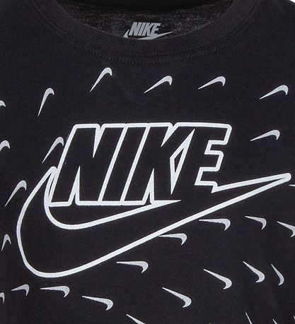 Nike T-shirt - Futura Swoosh Glide - Sort Nike T-shirt - Futura Swoosh Glide - Sort