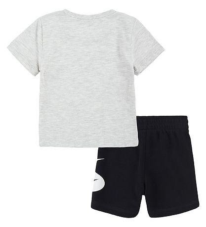 Nike Shortssæt - T-shirt/Shorts - Swoosh - Sort/Grå Nike Shortssæt - T-shirt/Shorts - Swoosh - Sort/Grå
