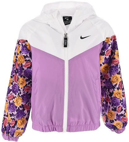 Nike Jakke - Floral Windrunner - Hvid/Lilla Nike Jakke - Floral Windrunner - Hvid/Lilla