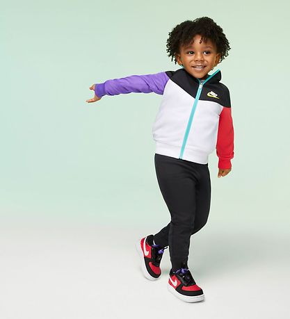 Nike Træningssæt - Cardigan/Bukser - Blocked - Sort/Multifarvet