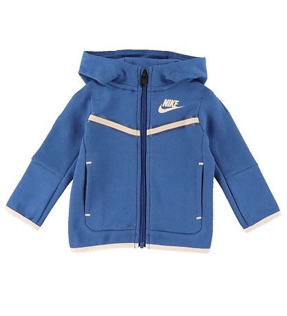 Nike Træningssæt - Cardigan/Bukser - Blocked - Marina Blue Nike Træningssæt - Cardigan/Bukser - Blocked - Marina Blue