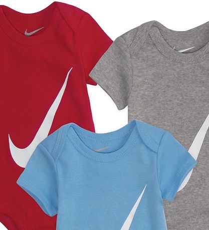 Nike Bodyer k/æ - Swoosh - 3-Pak - Rød/Blå/Grå Nike Bodyer k/æ - Swoosh - 3-Pak - Rød/Blå/Grå