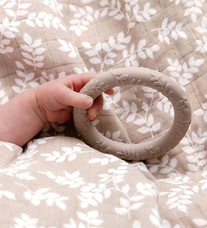 A Little Lovely Company Teether - 2-Pack - Leaves - Taupe