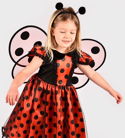 Den Goda Fen Costume - Ladybug w. Wings - Red Den Goda Fen Costume - Ladybug w. Wings - Red