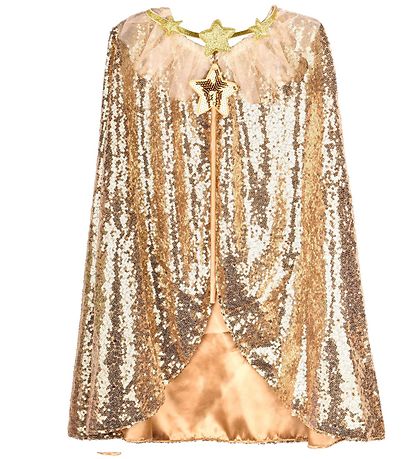 Den Goda Fen Udklædning - Guldkappe m. Tryllestav/Hårbånd Den Goda Fen Udklædning - Guldkappe m. Tryllestav/Hårbånd