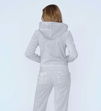 Juicy Couture Cardigan - Velour - Silver Marl Juicy Couture Cardigan - Velour - Silver Marl