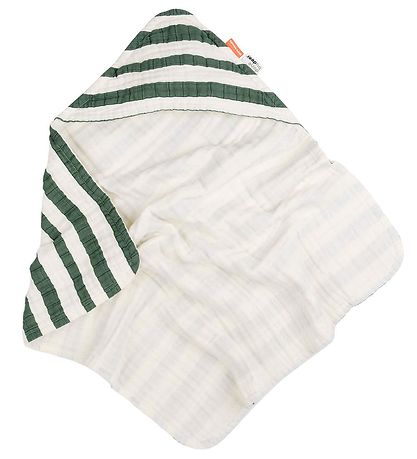 Done by Deer Baby towel - 70x70 cm - Stripes Green