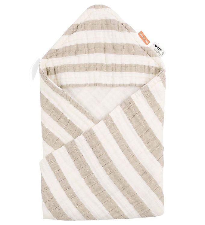 Done By Deer Babyhåndklæde – 70×70 cm – Stripes Sand