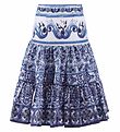 Dolce & Gabbana Nederdel - Blu Mediterraneo - Hvid m. Blå Dolce & Gabbana Nederdel - Blu Mediterraneo - Hvid m. Blå