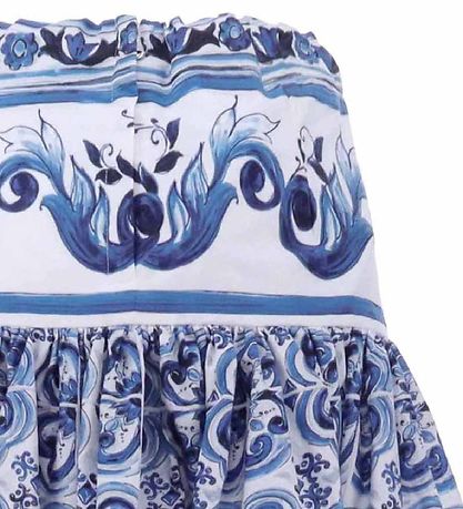 Dolce & Gabbana Nederdel - Blu Mediterraneo - Hvid m. Blå Dolce & Gabbana Nederdel - Blu Mediterraneo - Hvid m. Blå