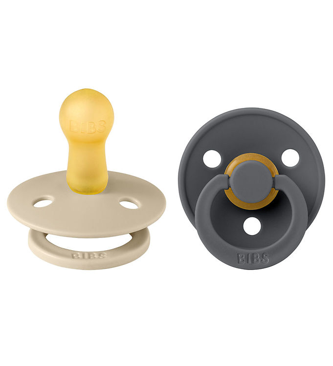 BIBS Colour Sutter - 2-pak - Str. 2 - Rund - Vanilla/Iron