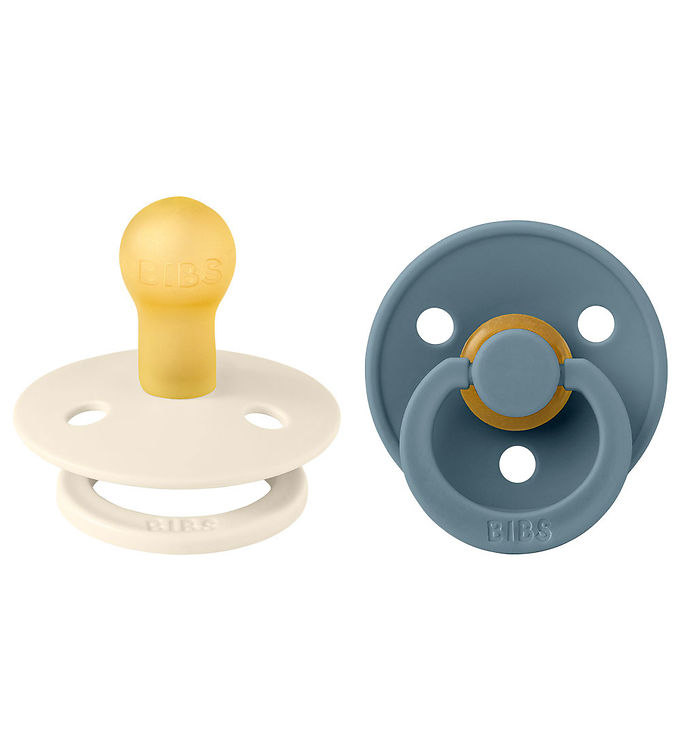 BIBS Colour Sutter - 2-pak - Str. 1 - Rund - Ivory/Petrol