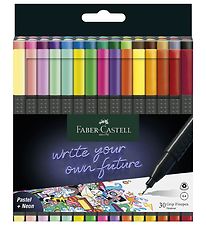 Faber-Castell Tuscher - Grip Finepen - 30 stk - Pastel/Neon Faber-Castell Tuscher - Grip Finepen - 30 stk - Pastel/Neon