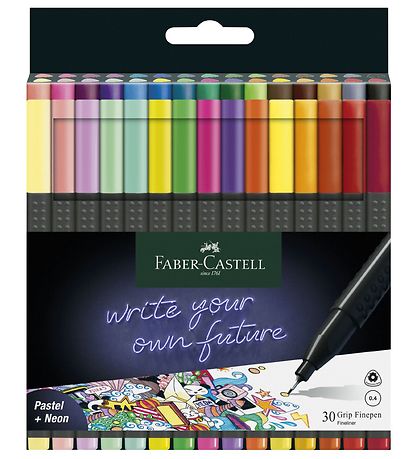 Faber-Castell Tuscher - Grip Finepen - 30 stk - Pastel/Neon Faber-Castell Tuscher - Grip Finepen - 30 stk - Pastel/Neon