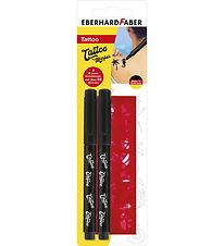 Eberhard Faber Tattoo Tusch m. Skabeloner - 2 stk - Sort Eberhard Faber Tattoo Tusch m. Skabeloner - 2 stk - Sort
